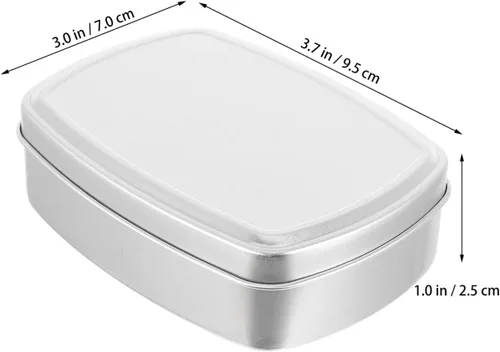 Miniatura 5 de Caja de aluminio cuadrada de 2 piezas de cosméticos Contenedor de almacenamiento de aluminio Contenedor de almacenamiento cuadrado