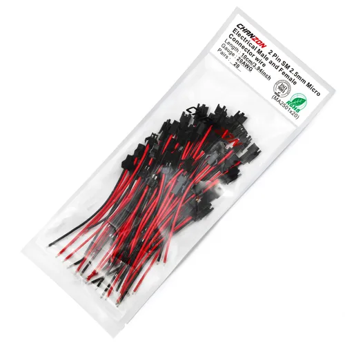 Miniatura 5 de Chanzon 20 pares de conectores Jst SM de 0.098 in de paso hembra y macho con 2 pines 20AWG 3,94 pulgadas (3.9 in) UL1007 cable de cobre estañado