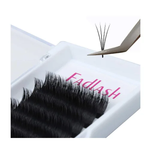 Extensiones de pestañas con volumen y forma de abanico FADLASH, 0.05 0.07 mm, autoaplicables, 2D-10D, floración rápida, rizado C D DD, 5/16 de