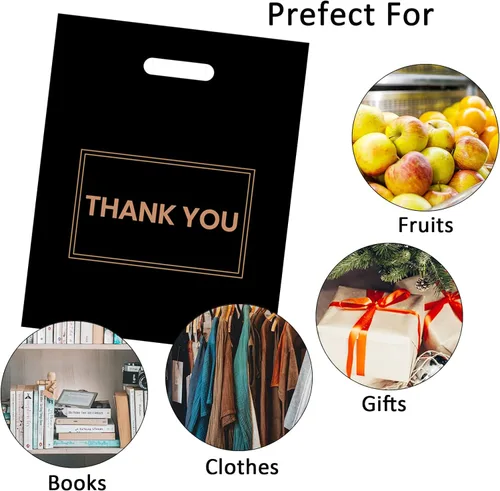 Miniatura 4 de 100 bolsas de agradecimiento de plástico de 12 x 15 pulgadas para pequeñas empresas, para tiendas, boutiques, fiestas, regalos, ropa y más, bolsas