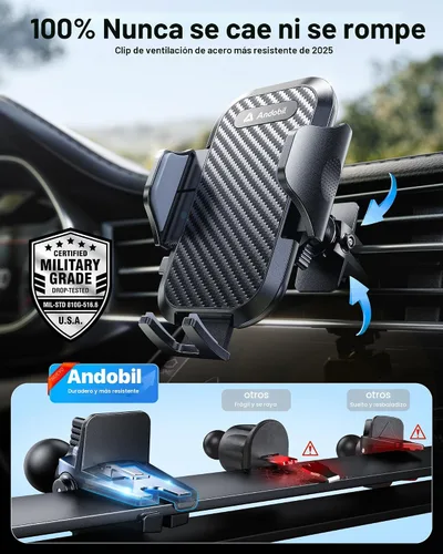 Miniatura 9 de andobil Soporte de teléfono para automóvil, 2026 de grado militar, 89 libras, soporte de teléfono con succión más fuerte para tu