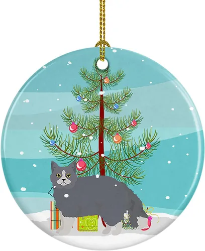 Miniatura 95 de Caroline's Treasures Adorno de cerámica con texto en inglés "Merry Christmas" para colgar en el árbol de Navidad, decoración para el hogar, Navidad