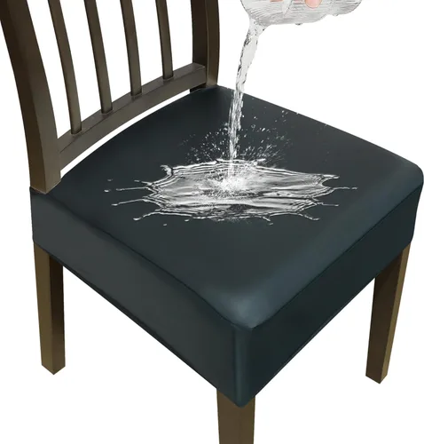 Miniatura 22 de Juego de 4 fundas elásticas para sillas de comedor, fundas para sillas de comedor, fundas para sillas de cocina, fundas de asiento extraíbles y Beige