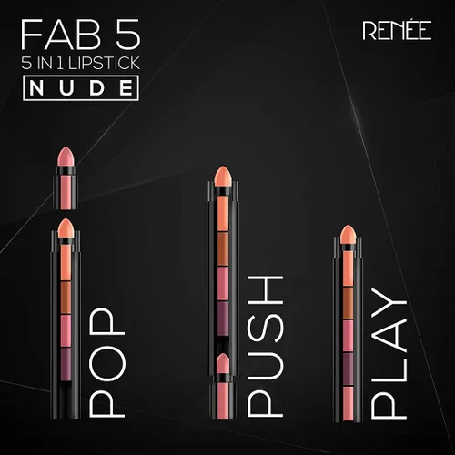 Miniatura 8 de RENEE Fab 5 Nude - Lápiz labial 5 en 1, 7.5 gm