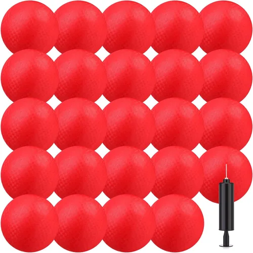 Yunsailing Paquete de 24 bolas de Dodgeballs a granel de 6 pulgadas de operación de Navidad, bolas inflables de goma con bomba para niños y adultos,