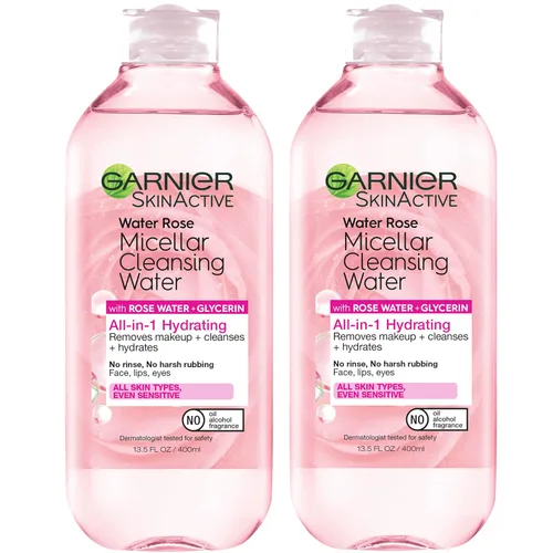 Miniatura 14 de Garnier Agua Micelar con Agua de Rosa y Glicerina, Limpiador Facial Hidratante y Removedor de Maquillaje, para Todo Tipo de Piel, Vegano, Sin