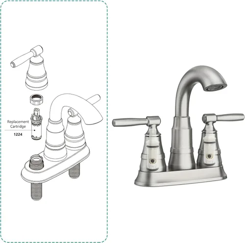 Miniatura 6 de 1224 1224B Kit de repuesto de cartucho de grifo para la mayoría de grifos Moen de doble mango y kit de reparación de bañera/duchas, repuesto