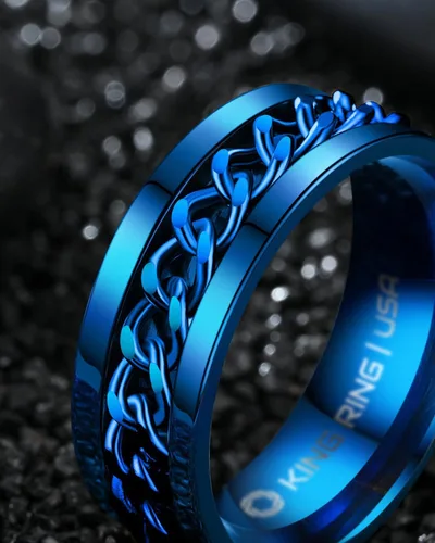 Miniatura 61 de King Ring 8mm Spinner Ring – Fidget Ring for Men & Women – Designed in USA
