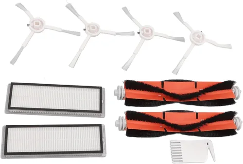 Miniatura 4 de Filtros de cepillo blanco Kit de peine plano para 1C para F9 para 1T para robot aspirador de repuesto, 2 cepillos principales, 2 pantallas
