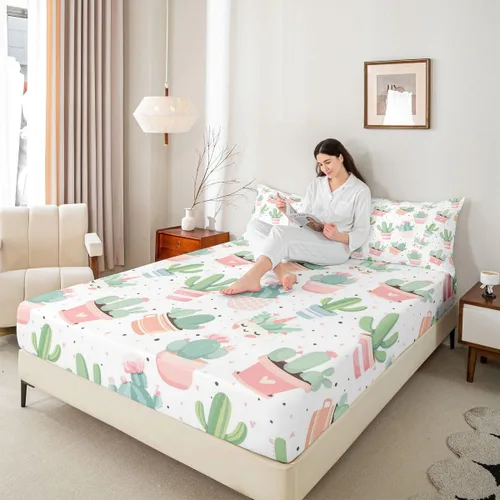 Miniatura 5 de Feelyou - Juego de sábanas con diseño de árbol de la vida, sábana bajera ajustable con ramas de temática natural, juego de ropa de cama, flores