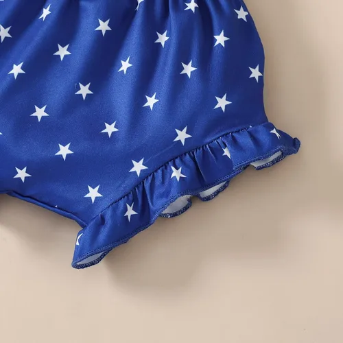 Miniatura 32 de Conjunto de camiseta y pantalones cortos para bebé niña del 4 de julio, camiseta y pantalones cortos para el Día de los Caídos