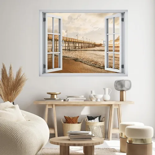Miniatura 21 de SIGNWIN Adhesivo de pared removible/mural de pared para ventana, vegetación exuberante y árboles iluminados por el sol, fotografía, realismo