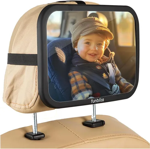 Miniatura 9 de Funbliss Espejos de Asiento de Coche Orientados hacia Atrás - Espejo de Coche para Bebé a Prueba de Sacudes y Roturas para el Asiento Trasero