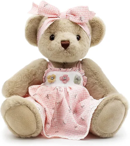 Miniatura 11 de suepcuddly Oso de Peluche Articulado Animales de Peluche Pequeño Juguete de Peluche Suave con Tela (Naranja 13 Pulgadas)