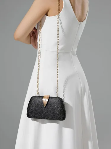 Miniatura 8 de Bolsos de mano con purpurina de SWEETV CHUNLI para mujer, elegante bolso de noche para fiestas, bodas y eventos formales