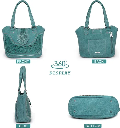 Miniatura 4 de Montana West - Bolso estilo tote occidental para mujeres, bolso de hombro con grabado. Bolsos y carteras para damas