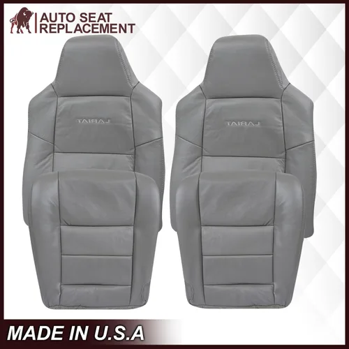 Miniatura 2 de 2003 2004 2005 2006 2007 Ford F250 F350 Lariat Funda de Asiento de Cuero Sintético Reemplazo, Fundas de Asiento de Vinilo para Ford F250 F350 Negro