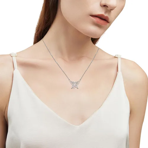 Miniatura 4 de Freesloth Collares de mariposa para mujer de plata de ley 925 con dije de mariposa, collar de mariposa, regalos para niñas