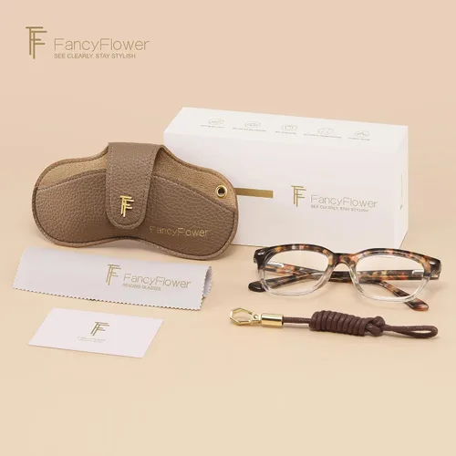 Miniatura 7 de Square Reading Glasses for Women - Blue Light Blocking Readers - Amber Mist