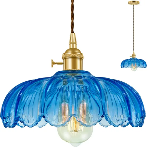 Miniatura 15 de Lámpara colgante enchufable, lámpara colgante, luz colgante de cristal, lámpara de swag con interruptor de encendido/apagado en línea para isla