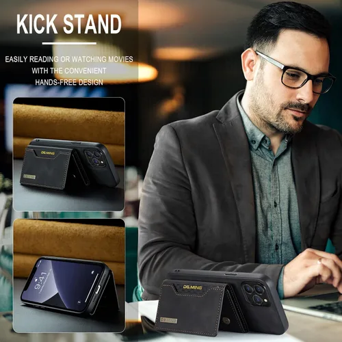 Miniatura 6 de Fundas de cuero tipo cartera para teléfono compatibles con iPhone 14 Pro Max con tarjetero para hombres de 6.7 pulgadas, contraportada desmontable 2