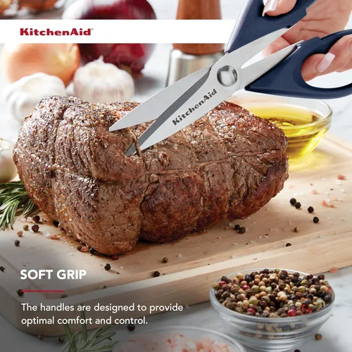 Miniatura 4 de KitchenAid Tijeras de cocina multiusos con funda protectora, tijeras de acero inoxidable duraderas, aptas para lavavajillas, mango cómodo de agarre