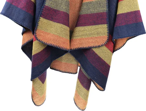 Miniatura 5 de Chal de poncho para mujer, con parte delantera abierta, estampado de leopardo, chales y envolturas