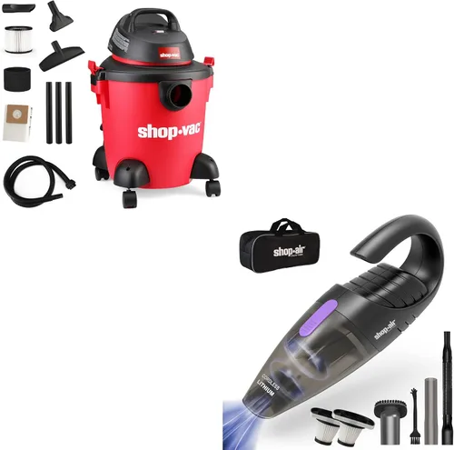 Shop-Vac Aspiradora húmeda/seca HP de 5 galones 2.0 Peak HP+Shop·AIR Aspiradora inalámbrica para coche, púrpura