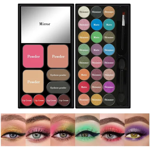 Miniatura 2 de Kit de maquillaje portátil para niñas, lavable, juego de maquillaje con brocha, juego de paleta de maquillaje para adolescentes, juego de regalo