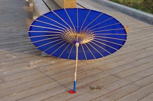 Miniatura 32 de Parasol de tela de bambú liso, ideal para recuerdos de fiesta de boda (fucsia)
