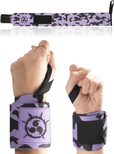 Miniatura 8 de Correas de muñeca de anime de 24" para hombres y mujeres - 1 par cada uno, accesorios de gimnasio que apoyan el levantamiento de pesas y mejoran