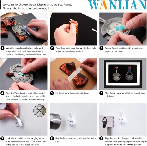 Miniatura 7 de Marco de madera para exhibir medallas de madera, 2 medallas para corredores, maratón, fútbol, gimnasia y todos los deportes, insignia de premio