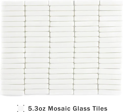 Miniatura 6 de Youway Style Azulejos de Mosaico Blancos para Manualidades a Granel, 150g Tiras de Formas de Piezas de Vidrio de Mosaico, Kit de Manualidades