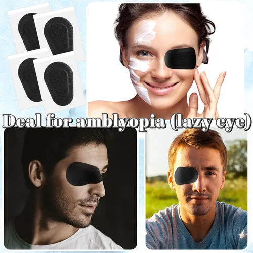 Miniatura 6 de 80 parches adhesivos para los ojos, almohadillas desechables para adultos, vendajes adhesivos sin látex (3.3 x 2.3 pulgadas, colores mixtos)