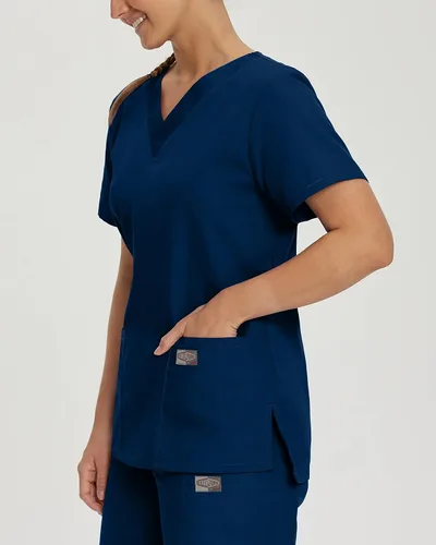 Miniatura 5 de ScrubZone - Parte superior de ambo con manga corta y cuello en V para mujer