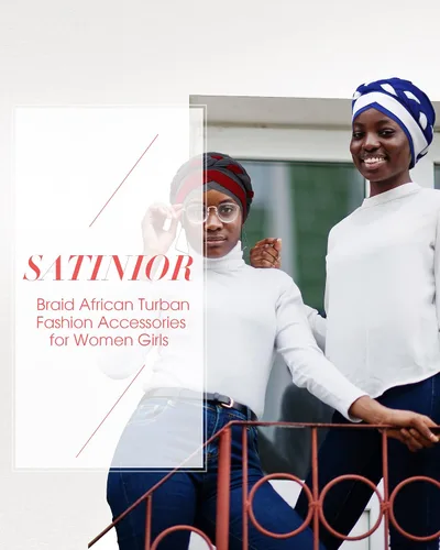 Miniatura 2 de SATINIOR 4 piezas de turbante africano para mujer, turbante con cuentas