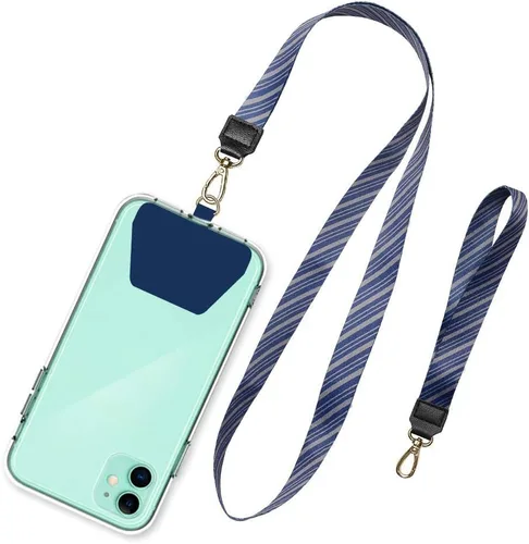 Miniatura 19 de SHANSHUI Cordón para teléfono, correa para el cuello y correa para la muñeca, soporte universal para funda de teléfono, anclaje para todos los Negro