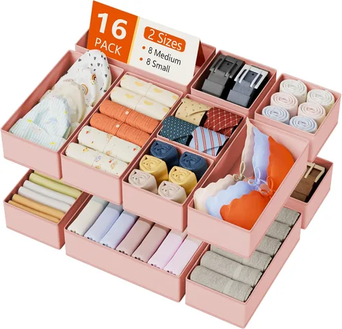 Miniatura 26 de DIMJ Organizadores de Cajones para Ropa, Juego de 4 Contenedores Organizadores para Cómoda, Organizadores de Armario de Tela y Almacenamiento