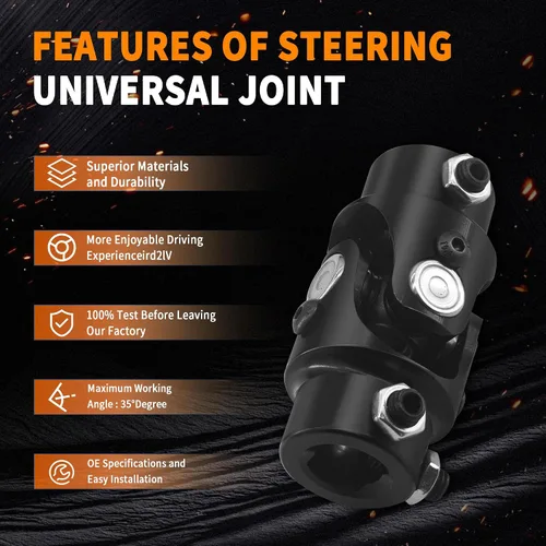 Miniatura 3 de 3/4-36 Spline X 3/4 "DD Negro Dirección Universal Junta Eje Único U Joint