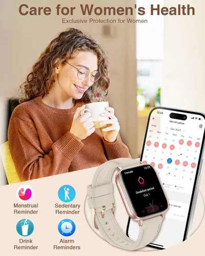 Miniatura 5 de Relojes inteligentes para mujer con llamadas Bluetooth, 4 bandas de 1.83 pulgadas, reloj de fitness para iPhone, Android, rastreador de actividad