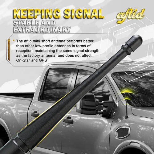 Miniatura 4 de Antena corta de aluminio para accesorios GMC Sierra 1500 2007-2026 - Reemplazo de antena de camión a prueba de lavado de autos - 4 pulgadas