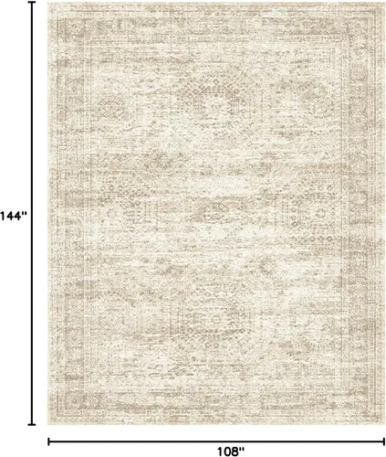 Miniatura 2 de Soalmost Alfombras de Área de 9x12 para Sala de Estar, Alfombras Vintage Antideslizantes Lavables a Máquina, Alfombra Grande Ligera de Pelo Bajo