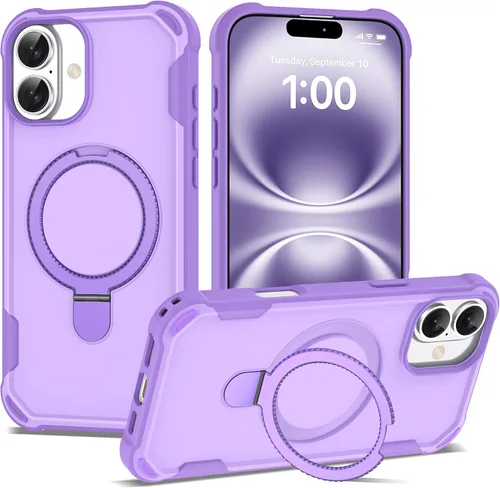 Miniatura 31 de Funda compatible con iPhone 12 y 12 Pro de 6.1 pulgadas con soporte de anillo magnético [protección militar contra caídas] [compatible con MagSafe]