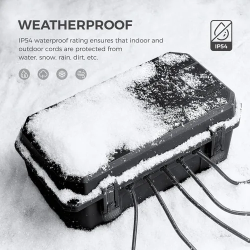 Miniatura 5 de WELKIN Caja Eléctrica Resistente para Exteriores (15.3 * 8.9 * 5.4 pulgadas), Cubierta de Cable de Extensión Impermeable Resistente a la Intemperie