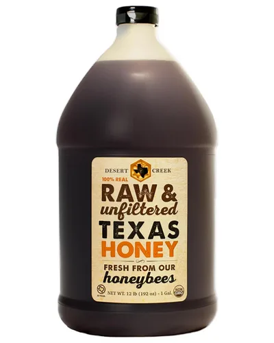 Miniatura 10 de Desert Creek Honey - Miel 100% sin filtrar, pura y cruda de Texas - Sustituto natural del azúcar - Una libra de miel americana sin procesar y sin