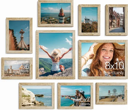 Miniatura 31 de Vittanly Paquete de 7 Marcos de Fotos, Marcos de Fotos Collage Decoración de Pared para Pared o Mesa, Múltiples Tamaños con 1 Pieza de 11x14