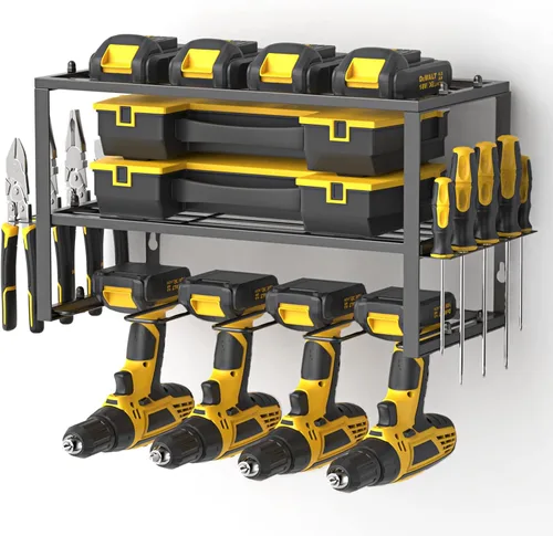 Spacecare Organizador de Herramientas Eléctricas - Soporte para Taladro Eléctrico - Estante de Herramientas Resistente y 1 Paquete de 3 Niveles