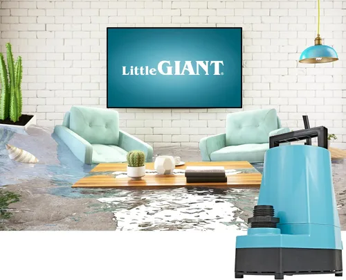 Miniatura 2 de Little Giant 5-MSP 115-Volt, 1/6 HP, 1200 GPH, Bomba de utilidad manual de aluminio, cable de 10 pies, azul, 505000