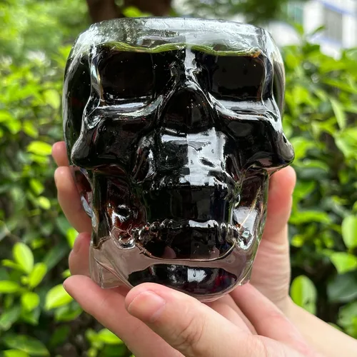 Copa de vino de calavera de 24 onzas, 24 onzas, vasos grandes divertidos, copa de bebidas espirituosas de vodka de vidrio, decoración de Halloween,
