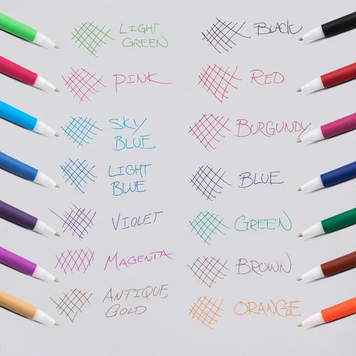 Miniatura 7 de Pentel GlideWrite - Bolígrafo con tinta TechniFlo (³/₆₄ pulgadas), trazo medio, tinta surtida, paquete de 6 (BX910BP6M)